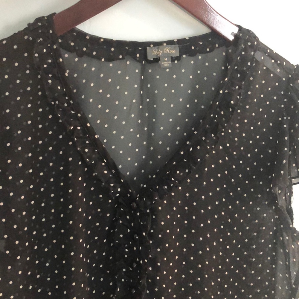 Last chance! Polk a dot sheer top